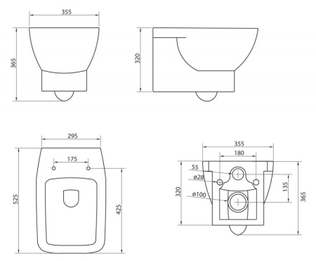 Унитаз подвесной BelBagno Lago BB128CH