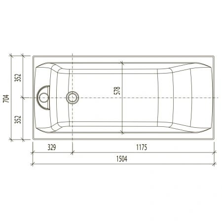 Акриловая ванна 150,4x70,4 см Eurolux Qwatry E1015070029
