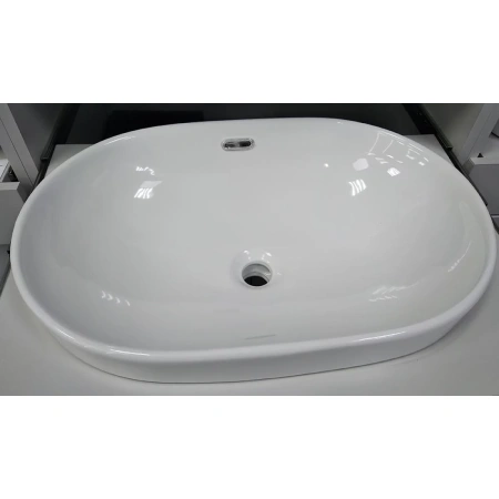 Раковина CeramaLux 5006C 60x39 см, встраиваемая сверху, белый