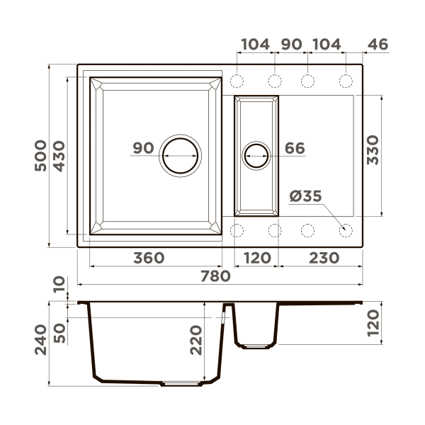 Кухонная мойка Omoikiri Sakaime 78-2-WH Tetogranit/белый 4993128