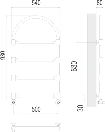 Версаль П4 500*930 Полотенцесушитель TERMINUS