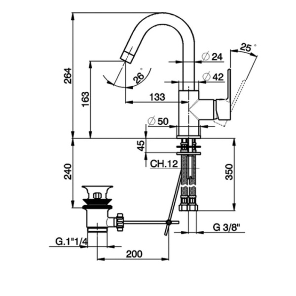 Смеситель для раковины Cisal Tender C200047521
