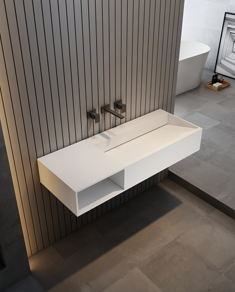 Тумба с раковиной Abber Stein 120 AS2640-1.2 L белый