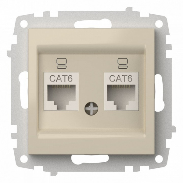 Розетка двойная Ethernet RJ-45 без рамки Elbi Eleсtriс Zena Vega 609-010300-248