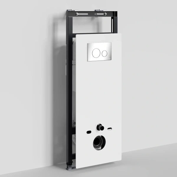 Инсталляция для унитаза WasserKRAFT Salm 27 27TLT.010.ME.WH.CH02 с кнопкой смыва, хром