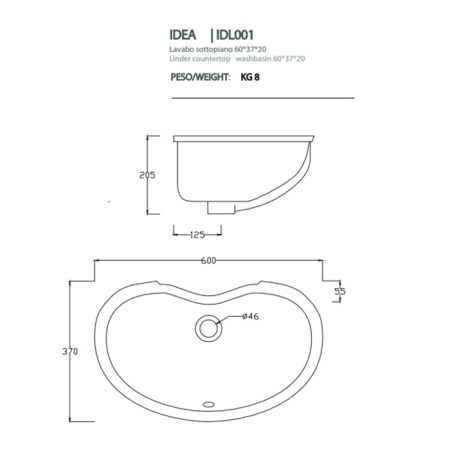 Раковина Artceram Washbasins IDL001 01 00