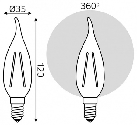 Лампа светодиодная Gauss Filament Elementary E14 10Вт 2700K 42110