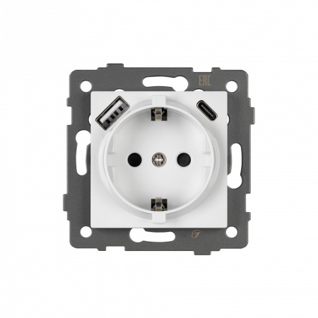 Розетка с заземлением и 2хUSB type A и C, без рамки Arlight SCT 049822