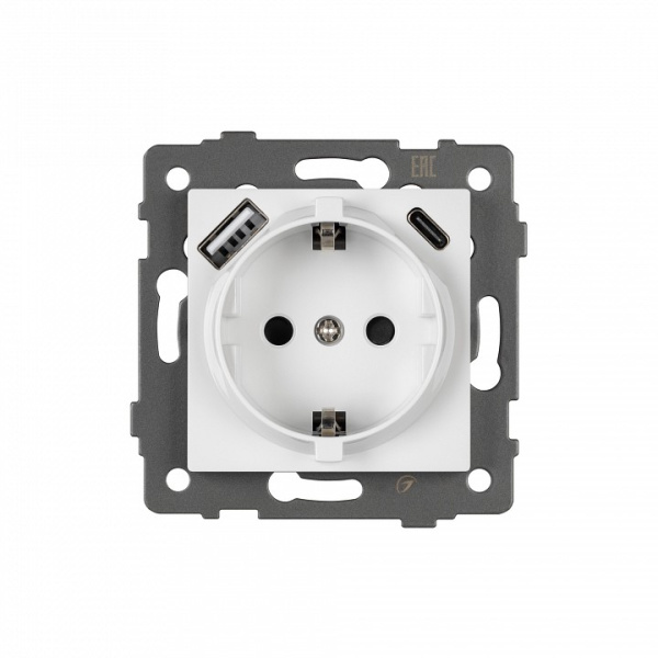 Розетка с заземлением и 2хUSB type A и C, без рамки Arlight SCT 049822