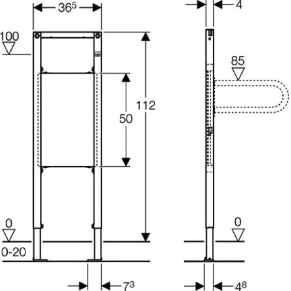 Монтажный элемент для поручней Geberit Duofix 111.790.00.1