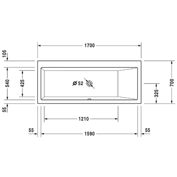 Акриловая ванна 170x70 см R Duravit Vero 700132000000000