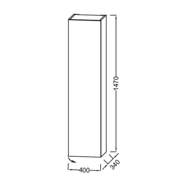 Шкаф-пенал 40 см Jacob Delafon EB1850D-N18 правый белый блестящий