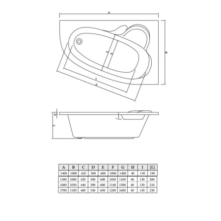 Акриловая ванна 150x100 см R C-Bath Atlant CBA00102R