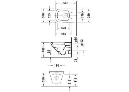 Подвесной унитаз Duravit DuraStyle 25360900001-WG