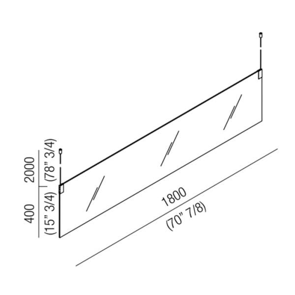 Зеркало Agape Insegna 180x40 ASPE019 хром