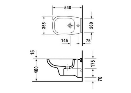 Биде подвесное Duravit D-Code 22361500002