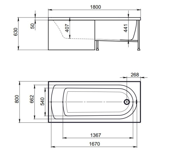 Акриловая ванна Timo Mika 180х80 MIKA1880 белый