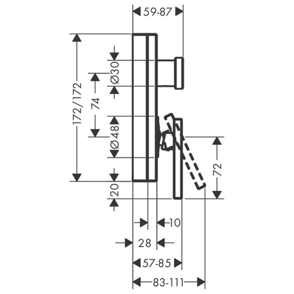 Смеситель для ванны Axor Edge 46420000