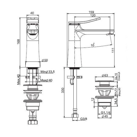 Смеситель для раковины FIMA Carlo Frattini Flo F3801CR