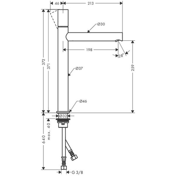 Смеситель для раковины Axor Uno 45004000