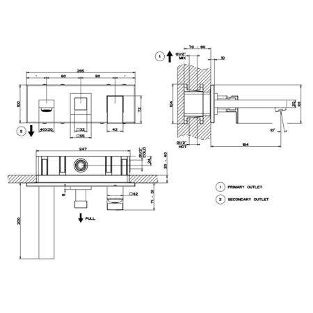 Смеситель для раковины Gessi Rettangolo 44907#031