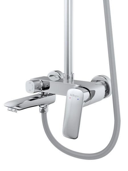 Душевая стойка со смесителем и изливом BelBagno DUE-VSCM-CRM