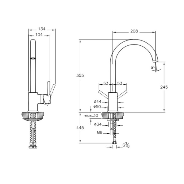 Смеситель для кухни Vitra Minimax S A4209134EXP хром