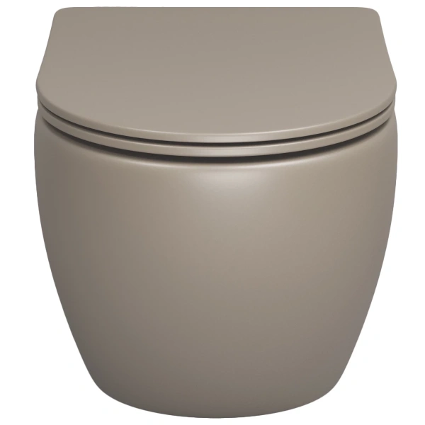 Унитаз подвесной Grossman GR-4455BRLMS безободковый, с сиденьем микролифт, светло-коричневый матовый