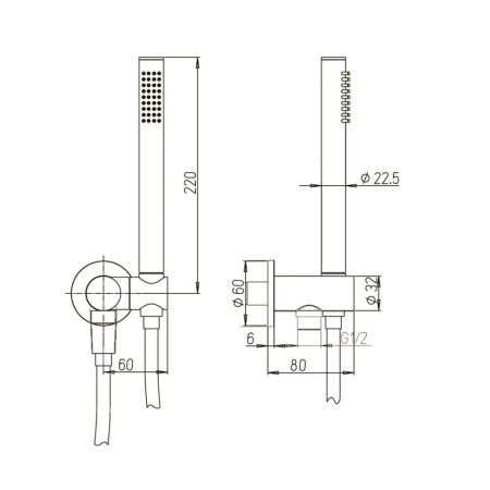 Комплект ручной лейки Paini 53PZ440TTAS