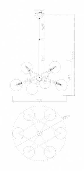 Люстра на штанге Freya Bumble FR5144PL-06TR