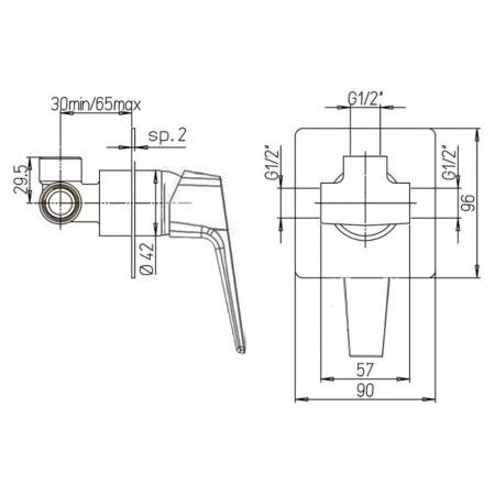 Смеситель для душа Paini Bari RTCR690