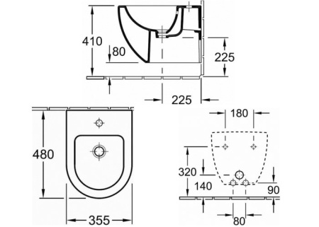 Биде подвесное Villeroy&Boch Subway 740600R1
