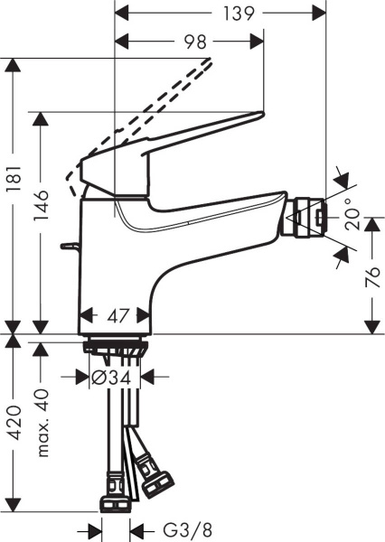 Смеситель для биде hansgrohe Novus Loop 71233000