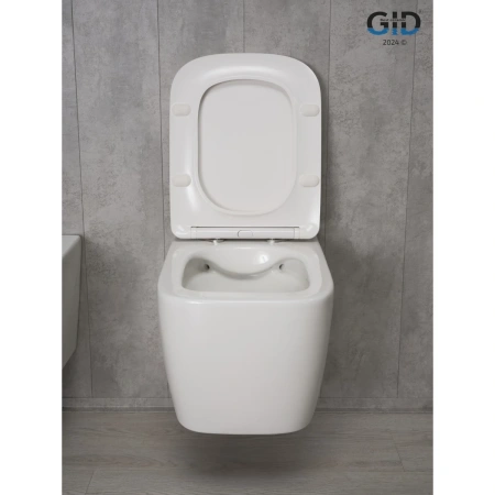 Унитаз подвесной GID Tr2140 безободковый, с сиденьем микролифт, белый
