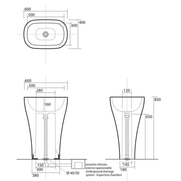 Раковина Kerasan Aquatech 60 см 374201