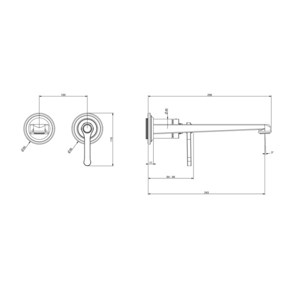 Смеситель для раковины Gessi Venti 20 65088#299 черный матовый