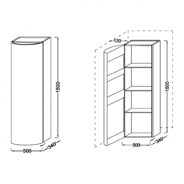 Шкаф-пенал Jacob Delafon Presquile EB1115G-N21 серый титан лак