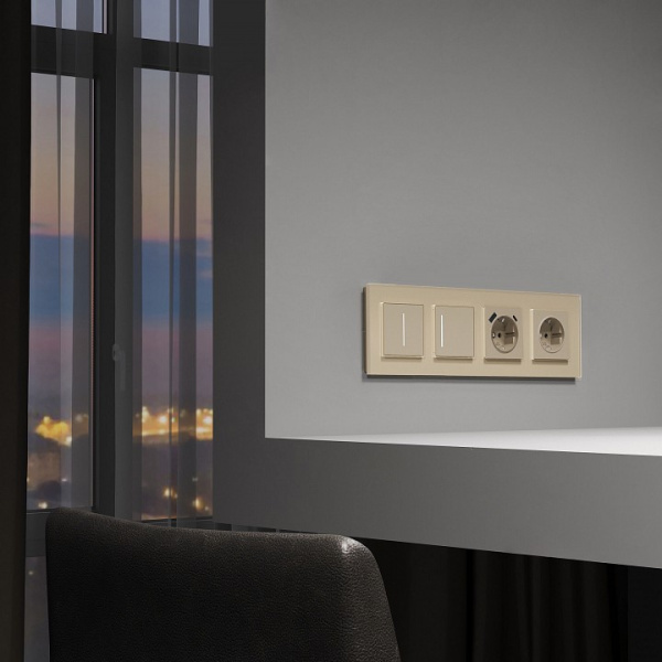 Выключатель сенсорый одноклавишный с подсветкой и функцией Wi-Fi без рамки Werkel шампань W4513011