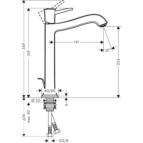 Смеситель для раковины hansgrohe Metropol Classic 31303090 золото/хром