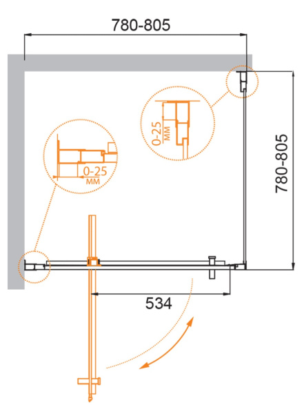 Душевой уголок Cezares Molveno 90 MOLVENO-A-1-90-C-Cr-IV хром