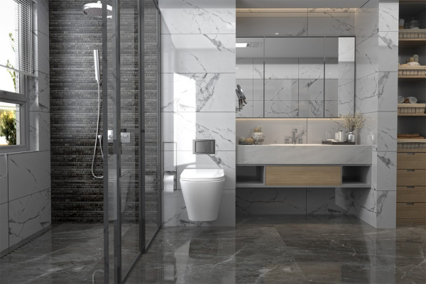 Комплект унитаза с инсталляцией Abber Rechteck AC1201-AC0105-AC0120MMG с клавишей золото матовое