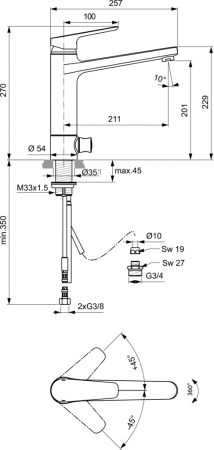 Смеситель для кухни Ideal Standard Ceraplan III B0955AA