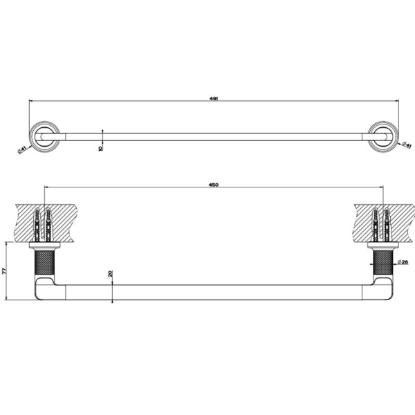 Полотенцедержатель Gessi Inciso 45 см 58500#149 матовая сталь