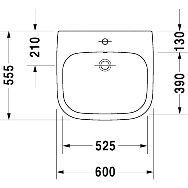 Раковина 60x55 см Duravit D-Code 23126000002