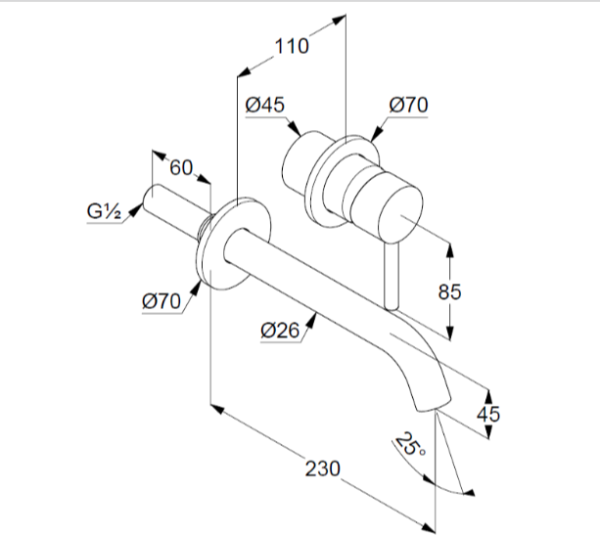 Смеситель для раковины Kludi Bozz 38245N076 брашированное золото