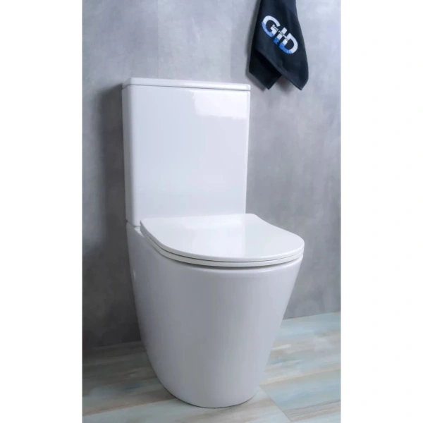 Унитаз-компакт GID Tr2179 безободковый, с сиденьем микролифт, белый