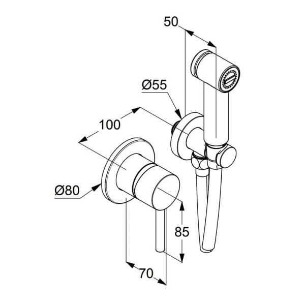 Гигиенический душ Kludi Bozz 38998N076 брашированное золото