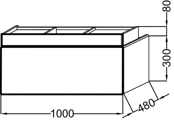 Тумба под раковину 100 см Jacob Delafon Terrace EB1187-M76 насыщенный серый