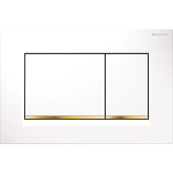 Инсталляция для унитаза Geberit Duofix Sigma 30 111.300.00.5 + 111.815.00.1 + 115.883.KK.1 с кнопкой смыва, белый/золотой/белый
