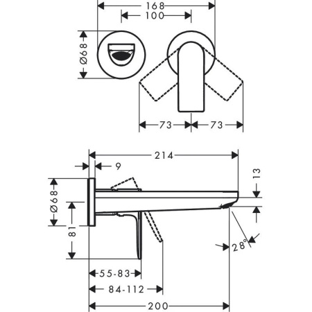 Смеситель для раковины hansgrohe Rebris 72568000